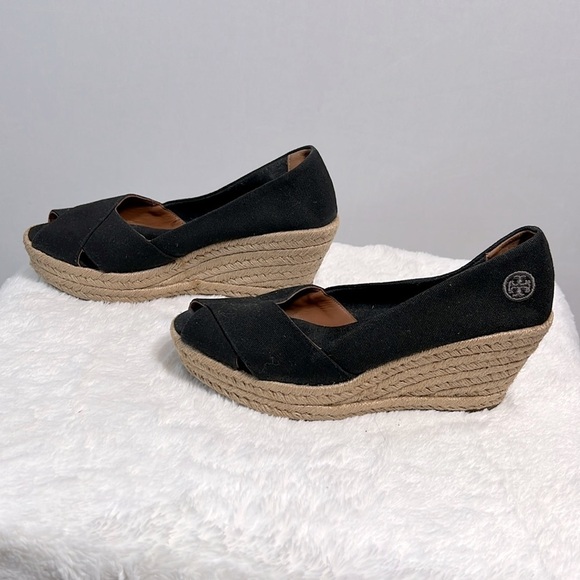 Tory Burch Filipa Black Canvas Espadrille size 9 - Picture 3 of 12